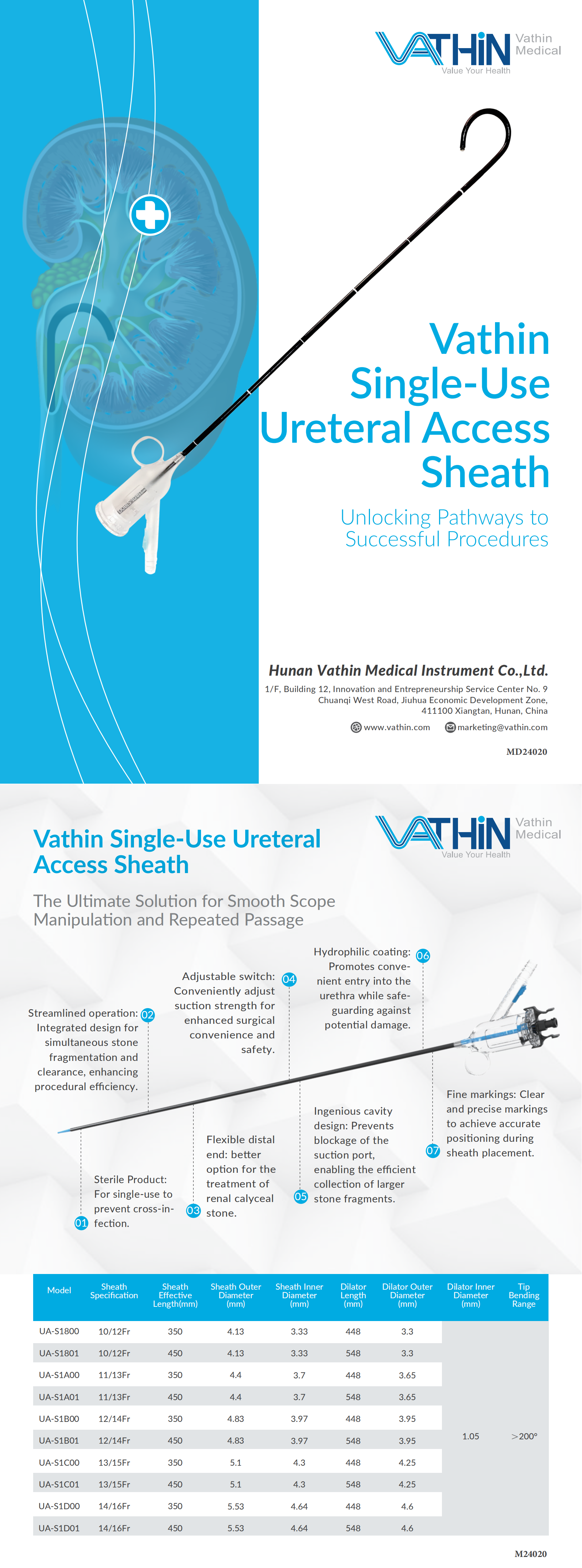 Vathin Single-Use Ureteral Access Sheath MD24020_00